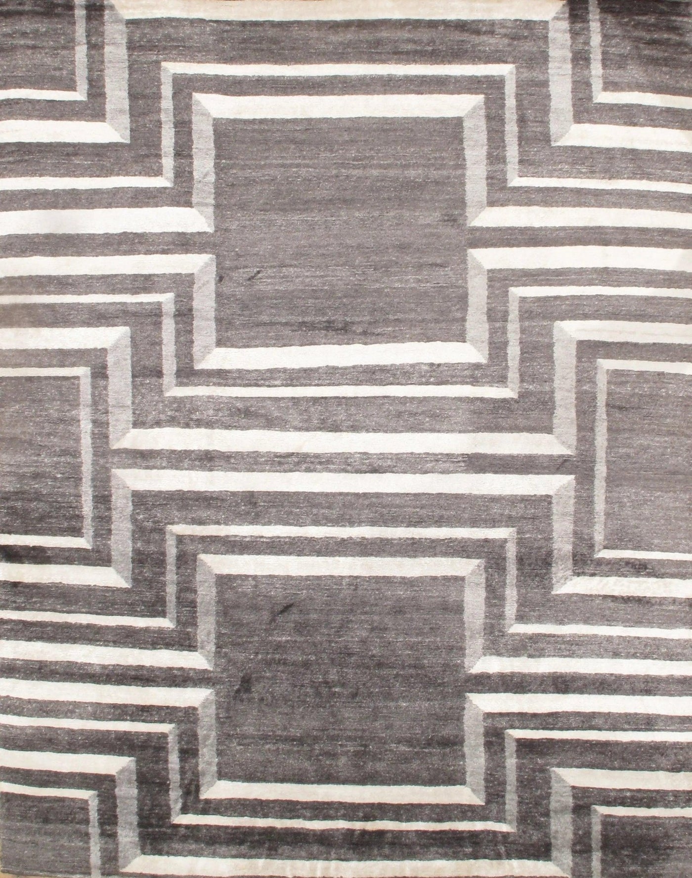 Canvello Gray Modern Bamboo Silk Rug - 8' X 10' - Canvello