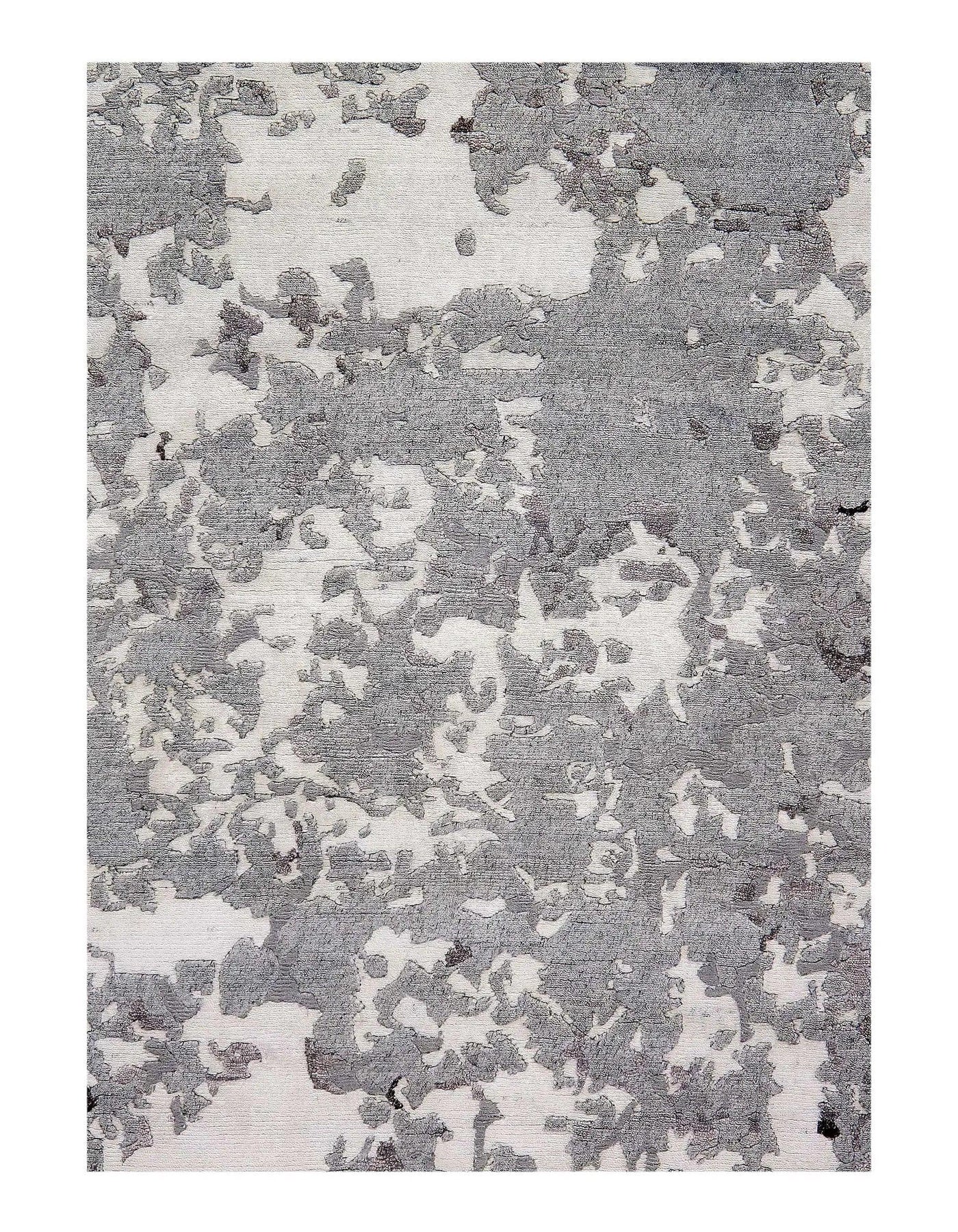 Gray Modern Hand Knotted Rug - 8'x10'