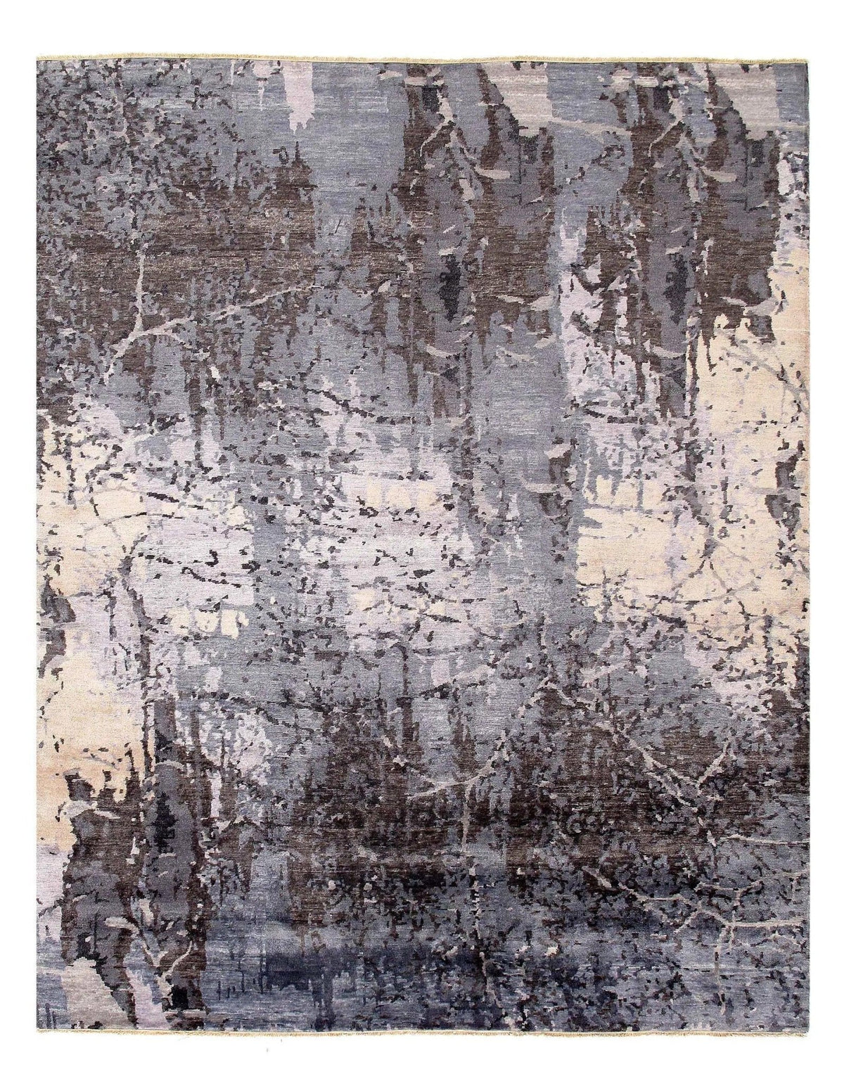 Canvello Gray Modern Rug Bamboo silk Rug - 8' x 10'