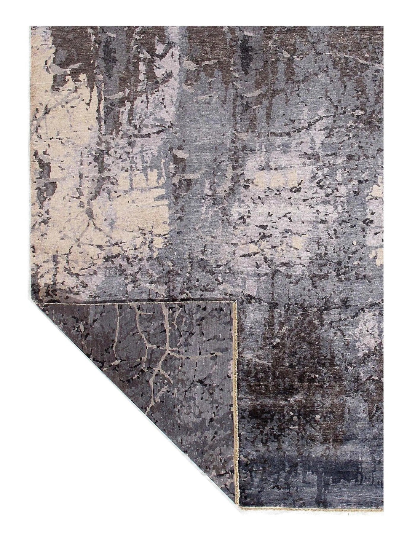 Canvello Gray Modern Rug Bamboo silk Rug - 8' x 10' - Canvello