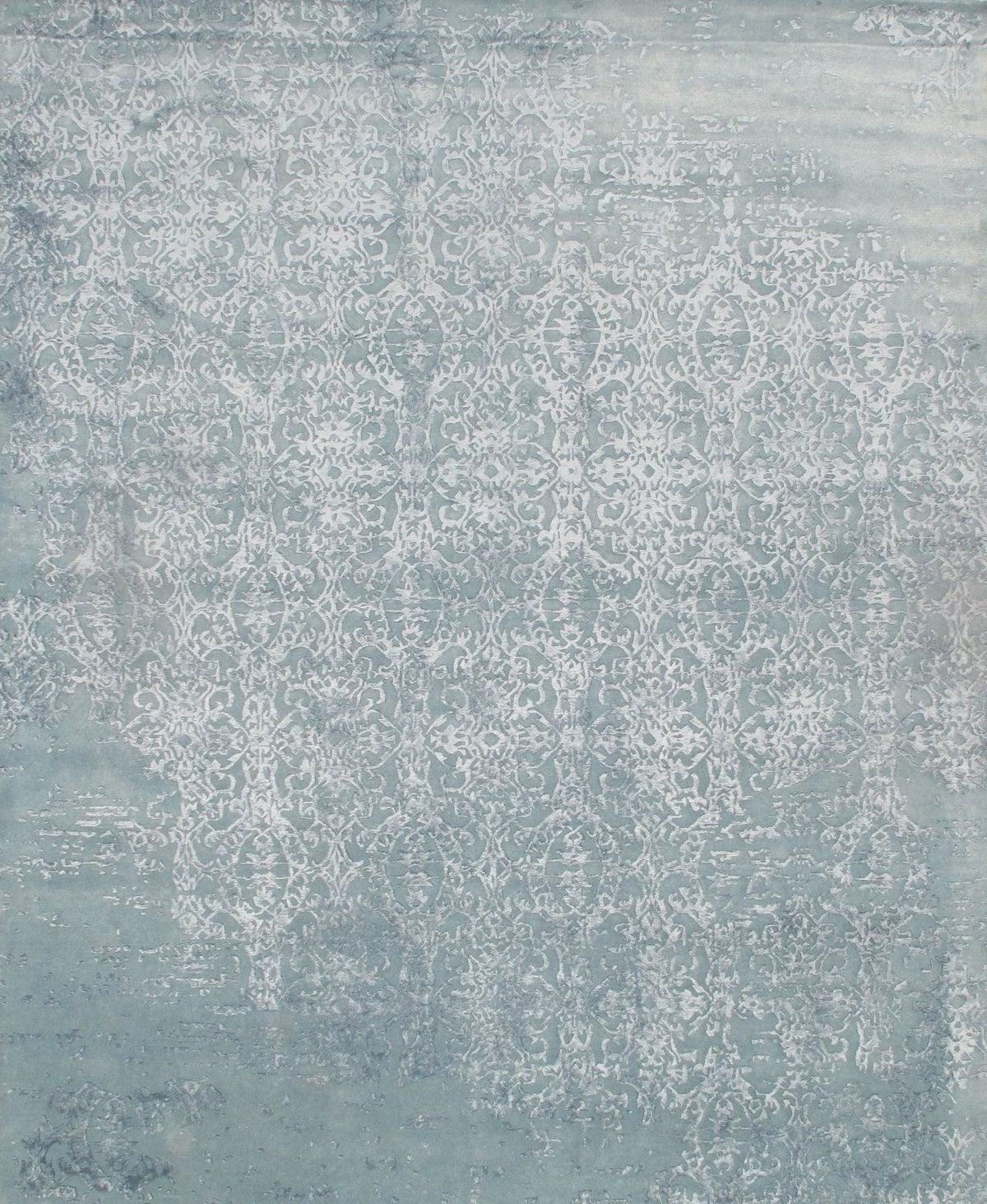 Canvello Gray Modern Rug silk & wool Rug - 8'x10'