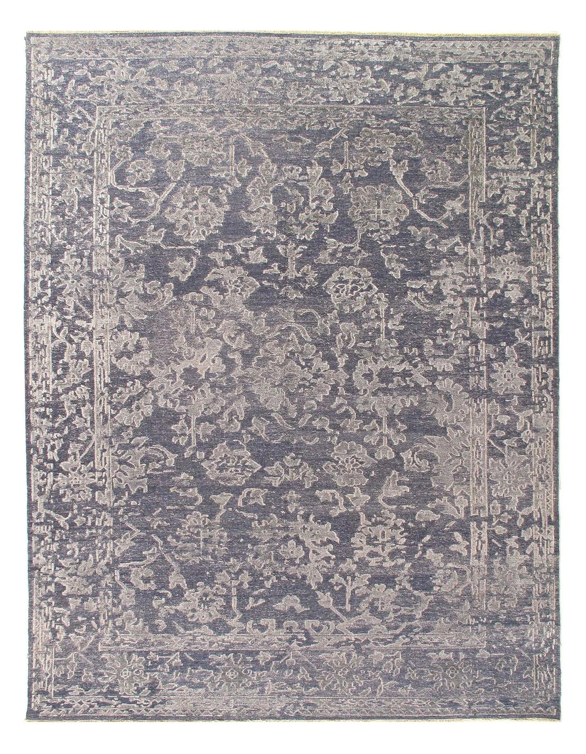 Canvello 灰色現代絲綢和羊毛地毯 9'x12'