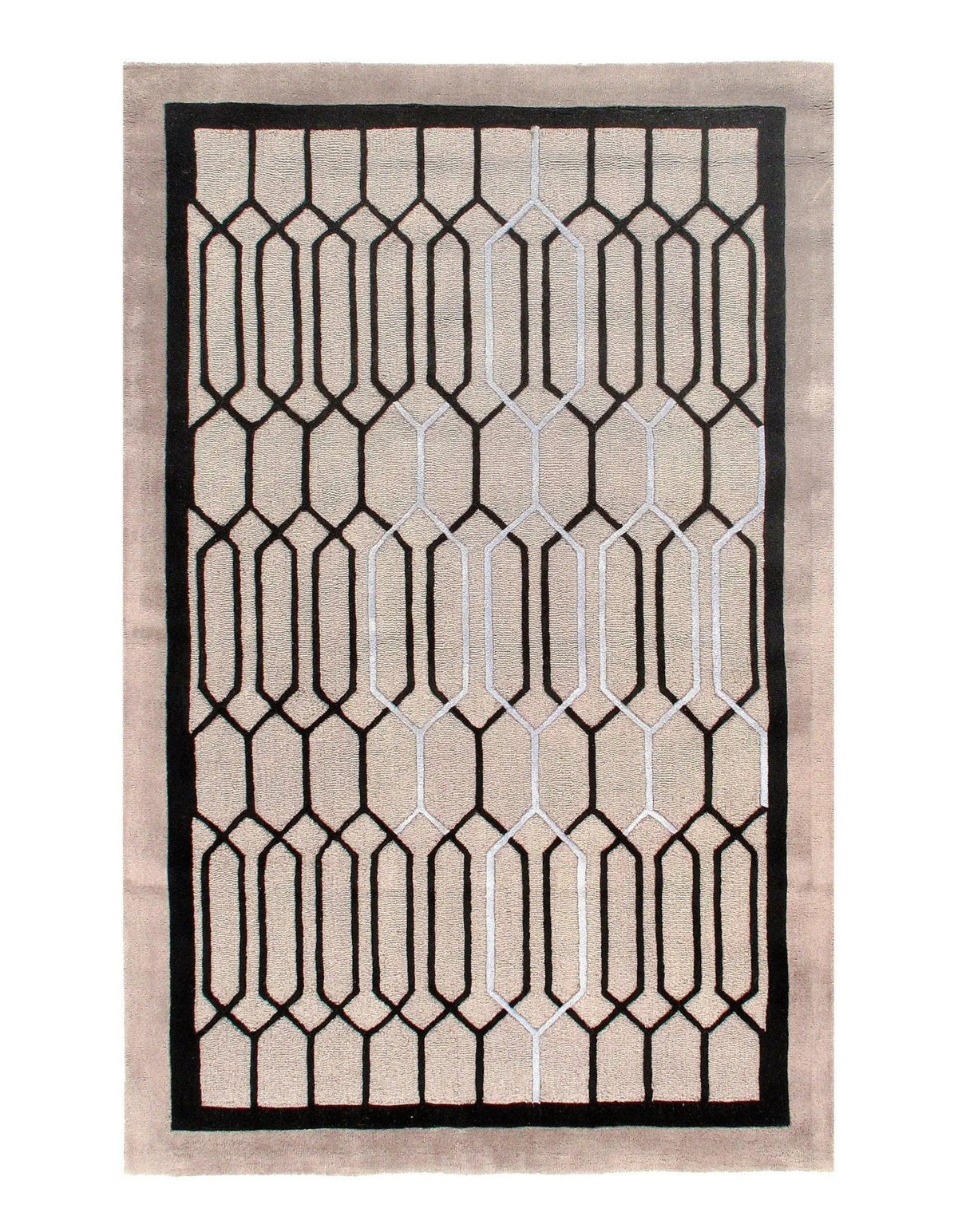 Canvello Gray Modern Tufted Rug - 5' X 8'