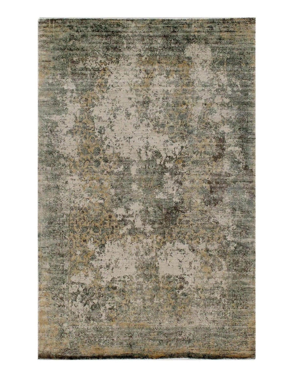 Canvello Gray Modern Wool & Bamboo Silk Rug - 5' x 8'