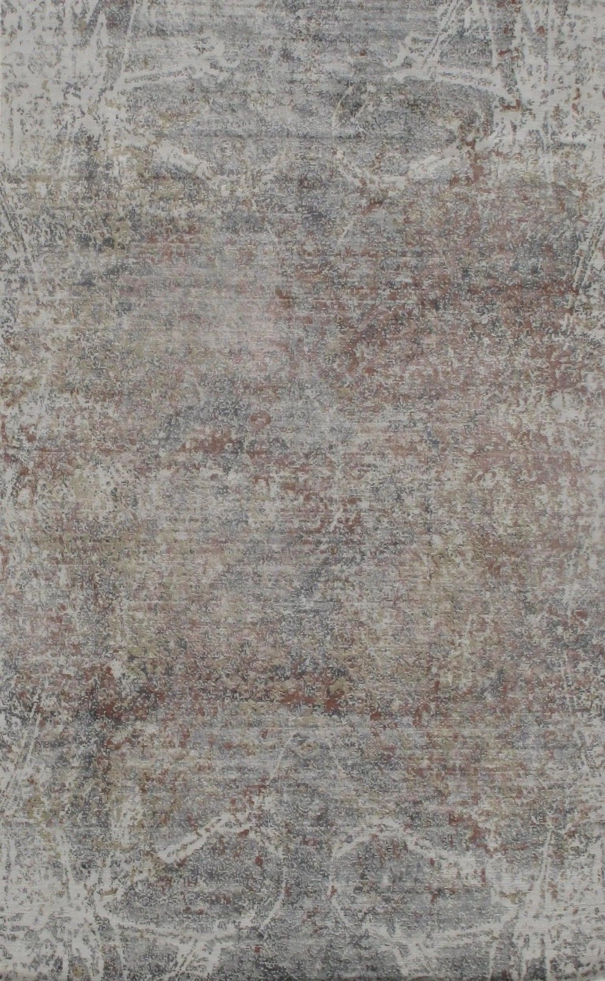 Canvello Gray Modern wool & silk Rug 5' X 8'