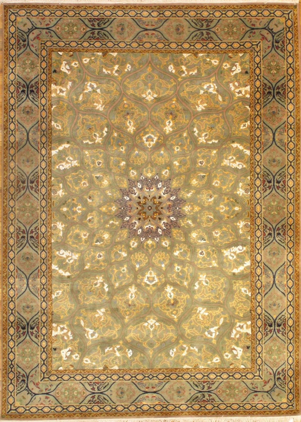 Canvello Gray Silkroad Gonbad design Rug - 5' X 7 '