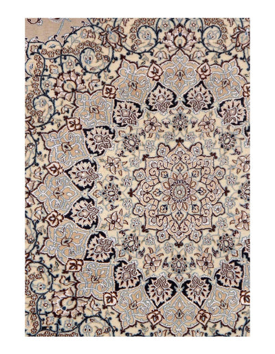 Canvello Gray Silkroad Nain Silk & wool 6 LA Rug - 9'9"x13'2" - Canvello