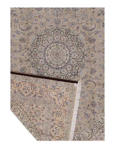 Canvello Gray Silkroad Nain Silk & wool 6 LA Rug - 9'9"x13'2" - Canvello