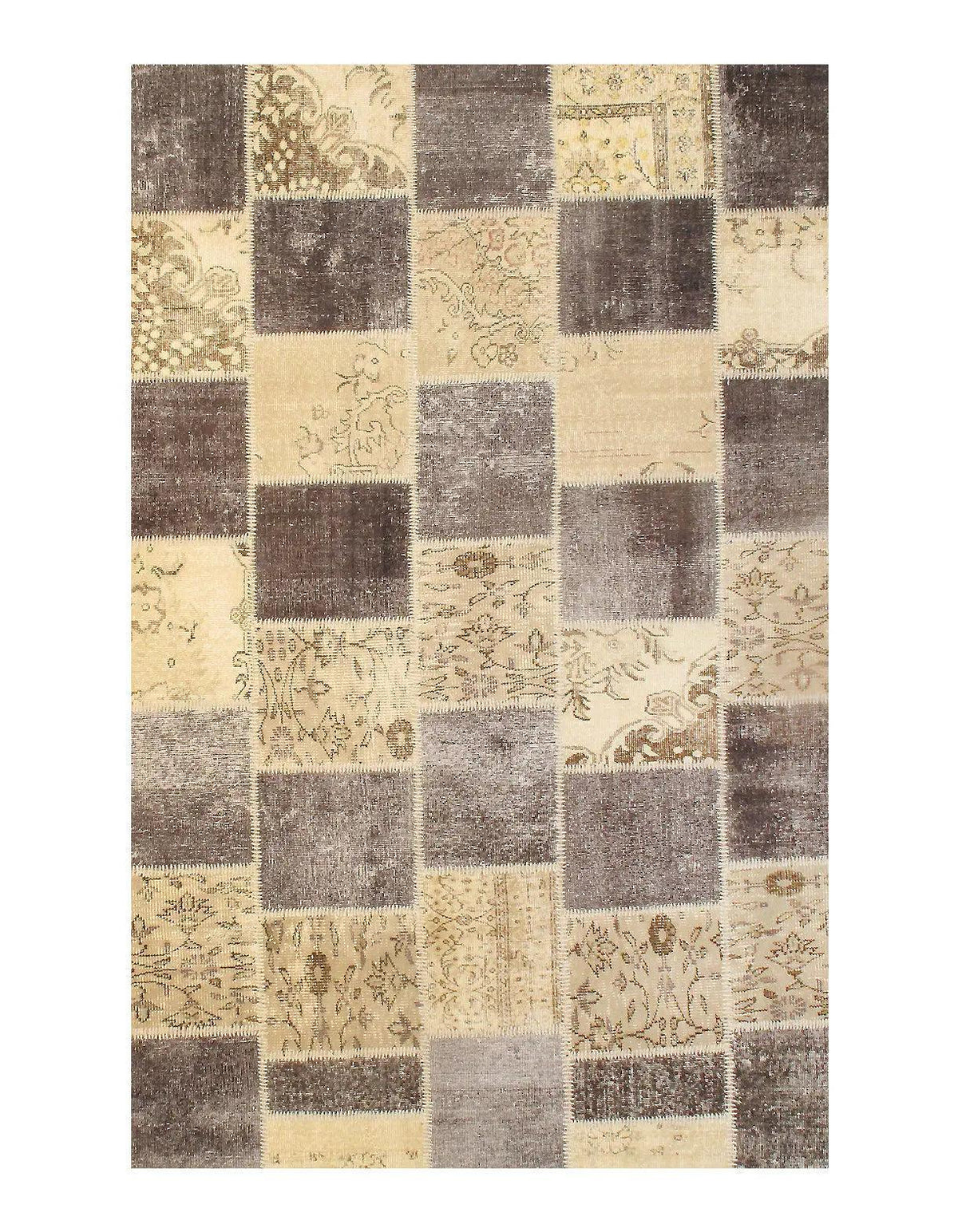 Alfombra de área de patchwork turco gris Canvello - 6' X 8'
