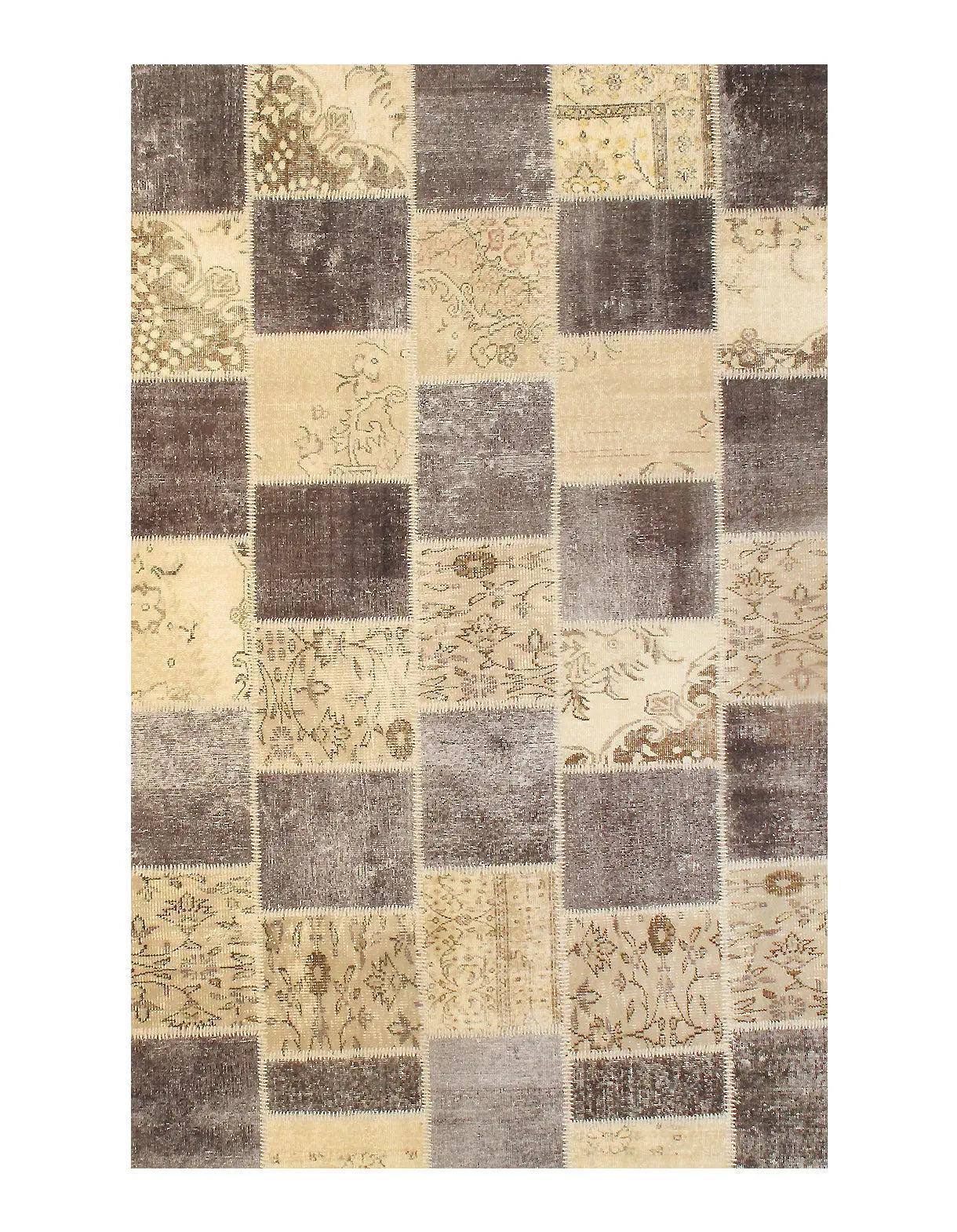 Canvello Gray Turkish Patchwork Area Rug - 6' X 8' - Canvello