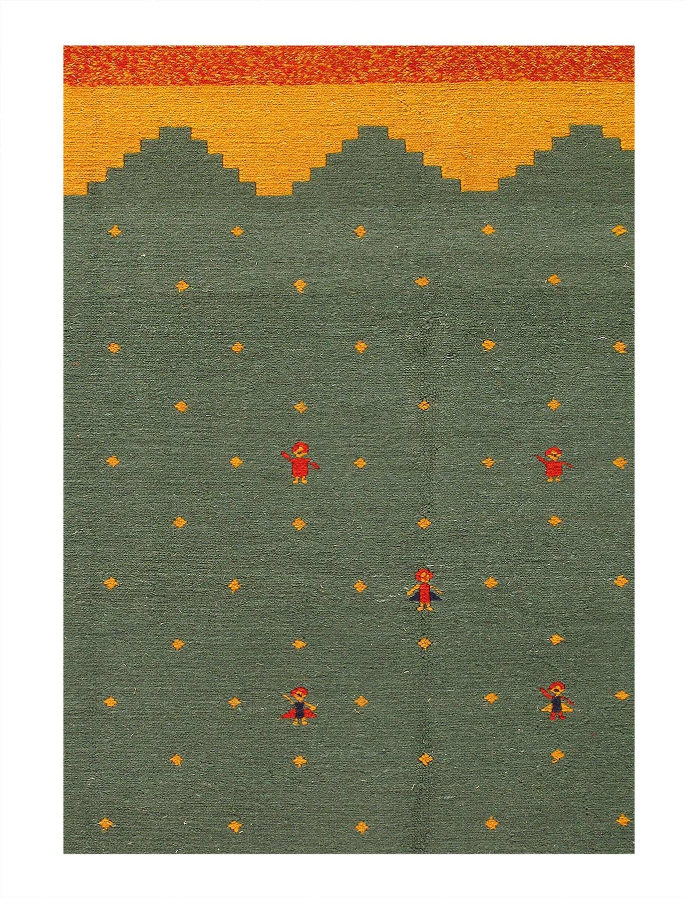 Sumac Design Canvello Green and Blue Sumac Gabbeh Design Rug - 8' X 10' - Canvello