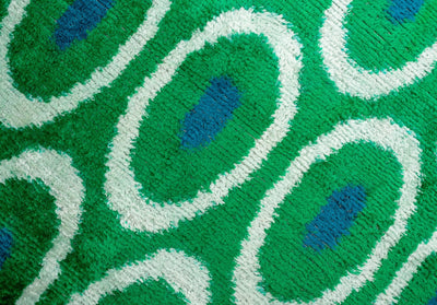 Canvello Green Blue Handmade 16x16 Silk Velvet Pillow, Organic Veg Dyed, Down/Feather Filled - Canvello