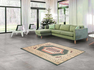 Canvello Green Bokhara Rug - 3' X 5' - Canvello