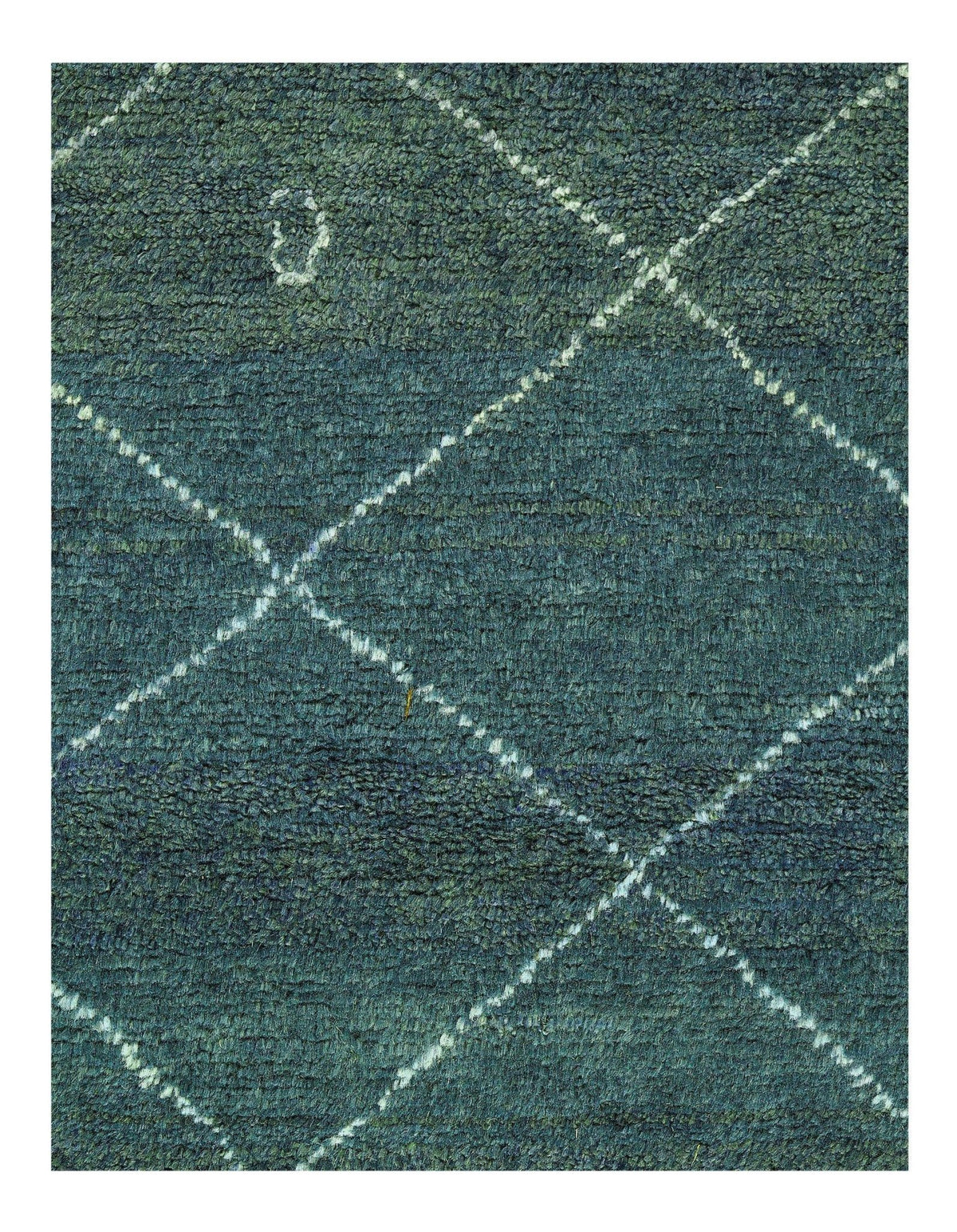 Canvello Green Color Hand knotted Moroccan - 4'8'' X 5'11'' - Canvello