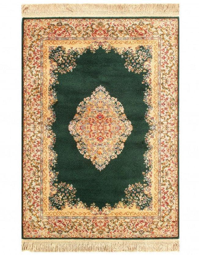 Canvello Green Color Machine Made Tabriz rug 4'4'' X 6' - Canvello