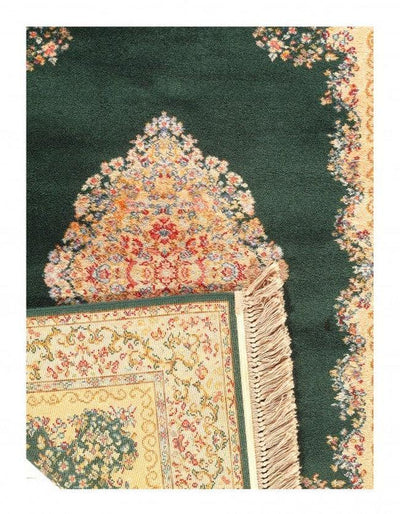 Canvello Green Color Machine Made Tabriz rug 4'4'' X 6' - Canvello