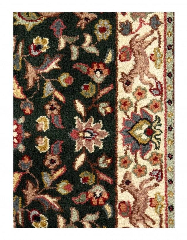 Canvello Green fine hand knotted Tabriz runner 2'6'' X 14' - Canvello