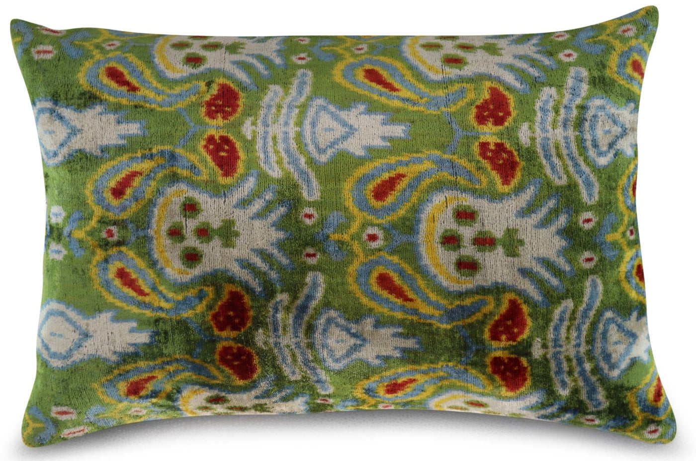 Canvello Green Handmade 16x24 Silk Velvet Pillow, Organic Veg Dyed, Down/Feather Filled - Canvello