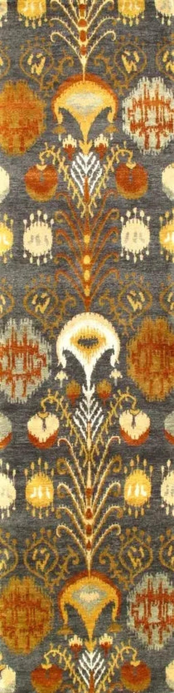Canvello Green Ikat Design Runner - 2'8'' X 9'11''