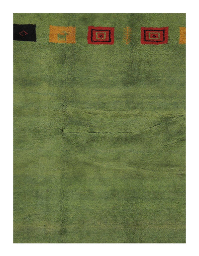 Canvello Green Silkroad Gabbeh Lori Baft Rug - 5'7" X 8' - Canvello