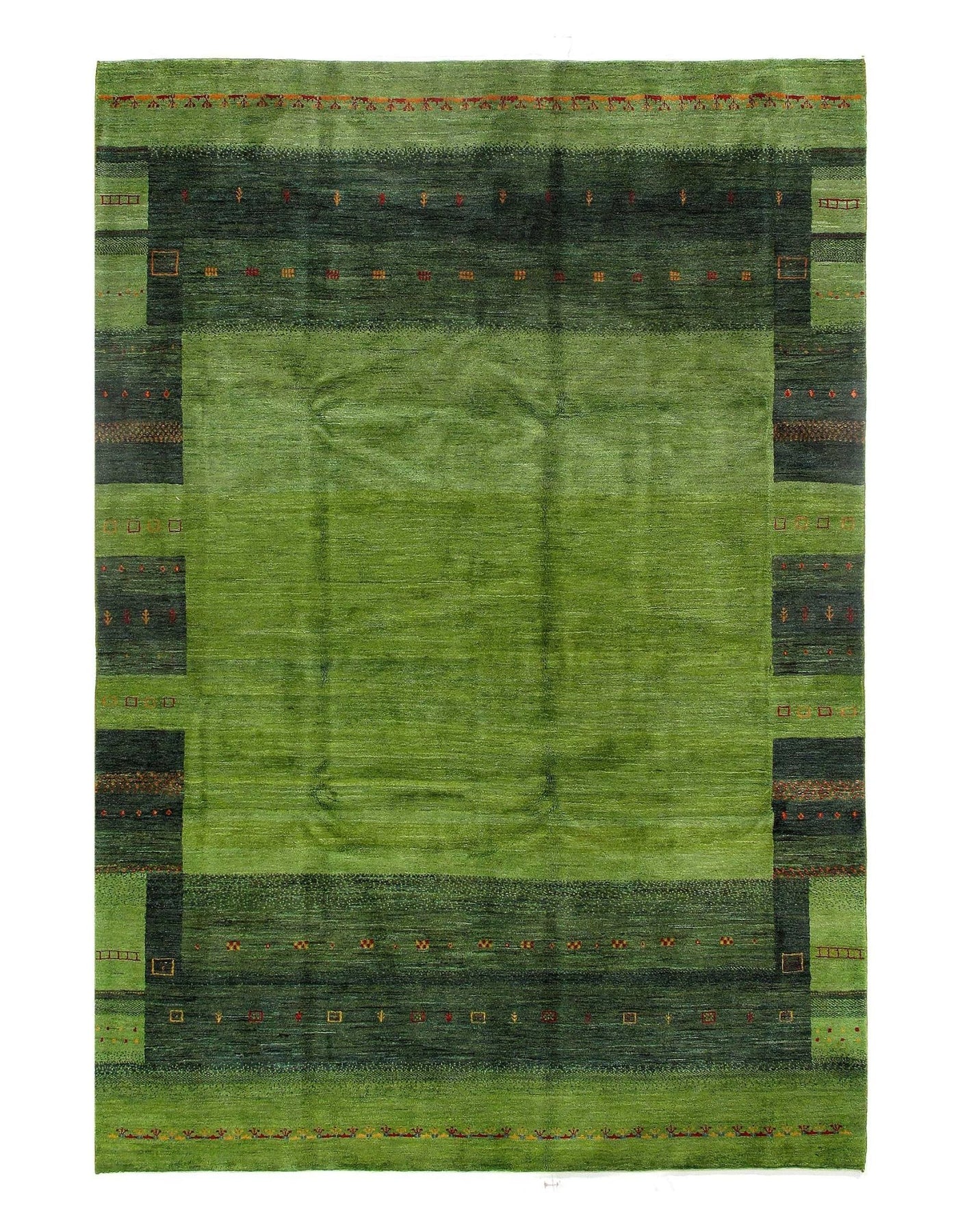 Canvello Green Silkroad Gabbeh Rug - 6'8" x 10' - Canvello