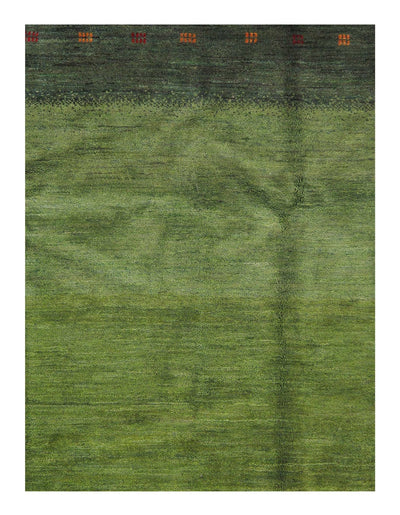 Canvello Green Silkroad Gabbeh Rug - 6'8" x 10' - Canvello