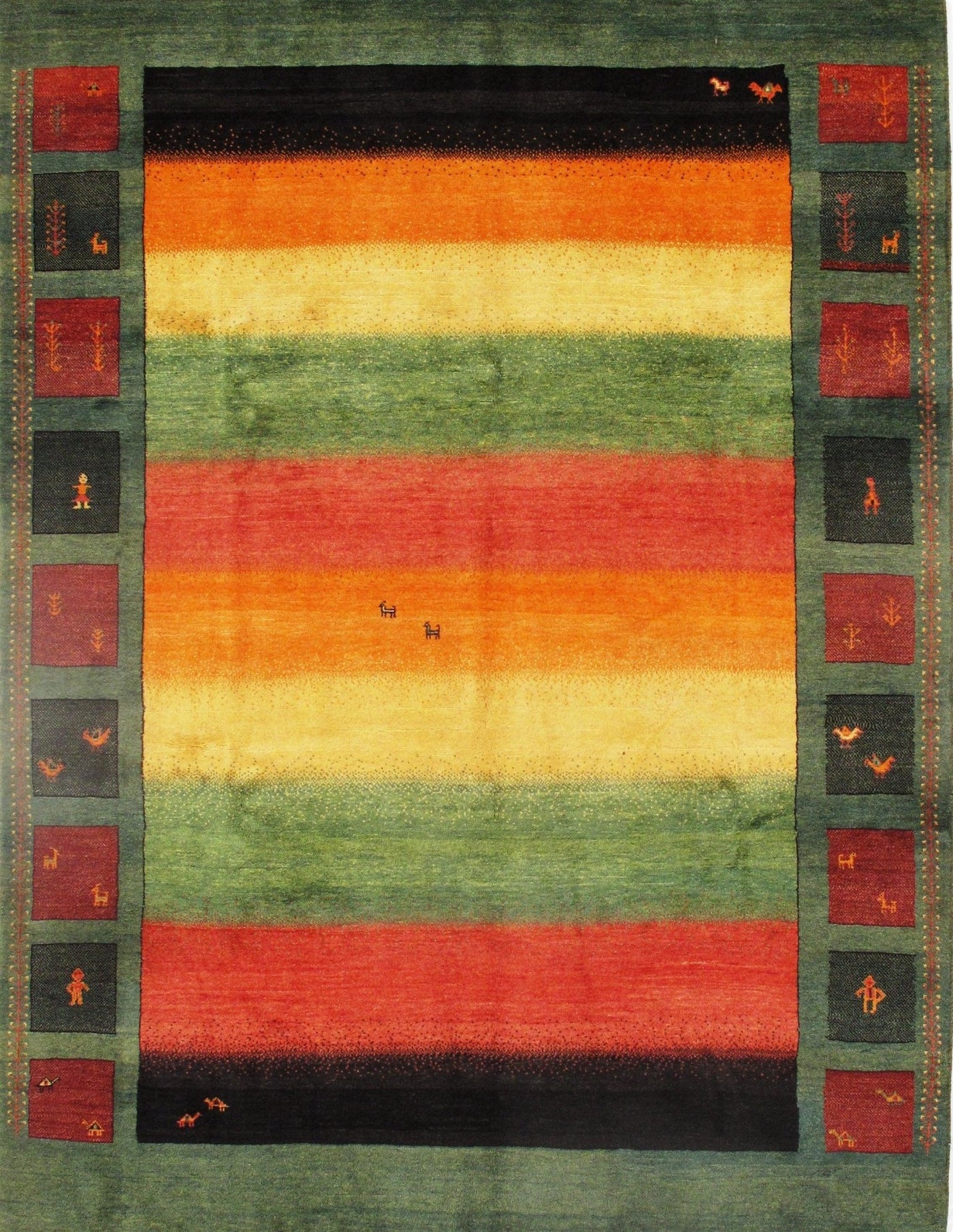 Canvello Green Silkroad Gabbeh Rug - 7'7" x 10' - Canvello