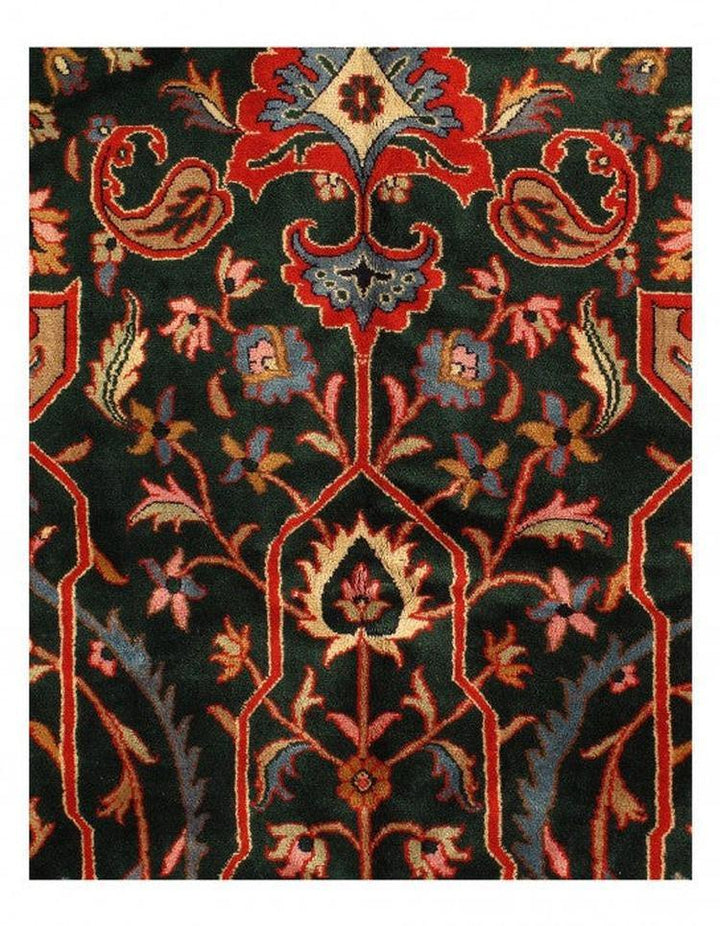 Canvello Green Silkroad Hand Knotted Kashan Design Rug - 12'X16'5'' - Canvello