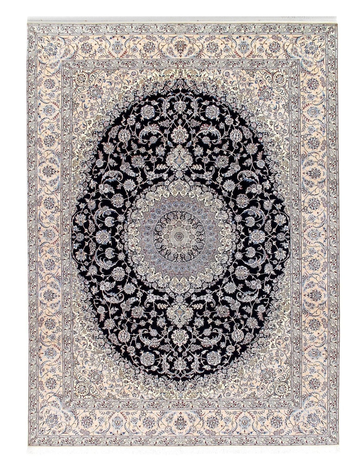 Canvello Habibian Wool & Silk Silkroad Nain Rugs - 6 L 8'10" x 11'8" - Canvello