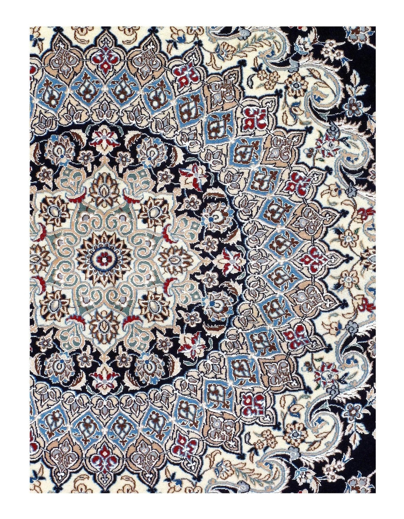 Canvello Habibian Wool & Silk Silkroad Nain Rugs - 6 L 8'10" x 11'8" - Canvello