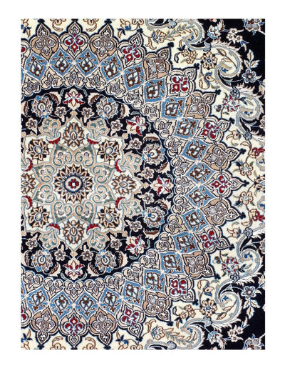 Canvello Habibian Wool & Silk Silkroad Nain Rugs - 6 L 8'10" x 11'8" - Canvello