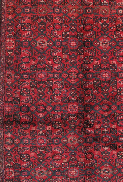 Canvello Hamadan Lamb's Wool Vintage Red Rugs - 3' X 7'1" - Canvello