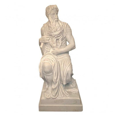 Canvello Hand Carved Marble Sculpture of Moses After Michelangelo - Canvello