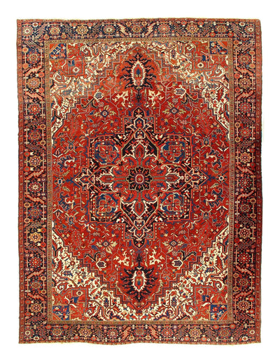 Canvello Hand Knotted Antique Heriz Rug - 9'6'' X 13'4''