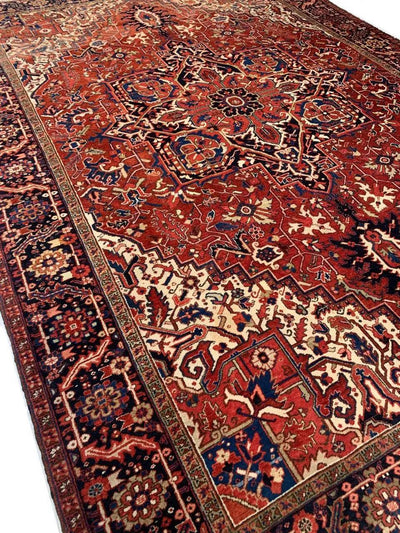 Canvello Hand Knotted Antique Heriz Rug - 9'6'' X 13'4''