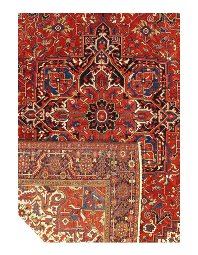 Canvello Hand Knotted Antique Heriz Rug - 9'6'' X 13'4'' - Canvello