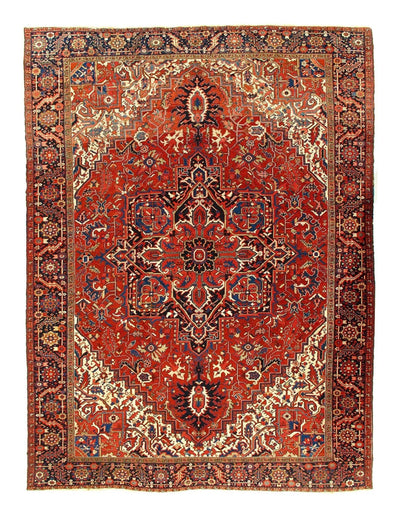 Canvello Hand Knotted Antique Heriz Rug - 9'6'' X 13'4'' - Canvello