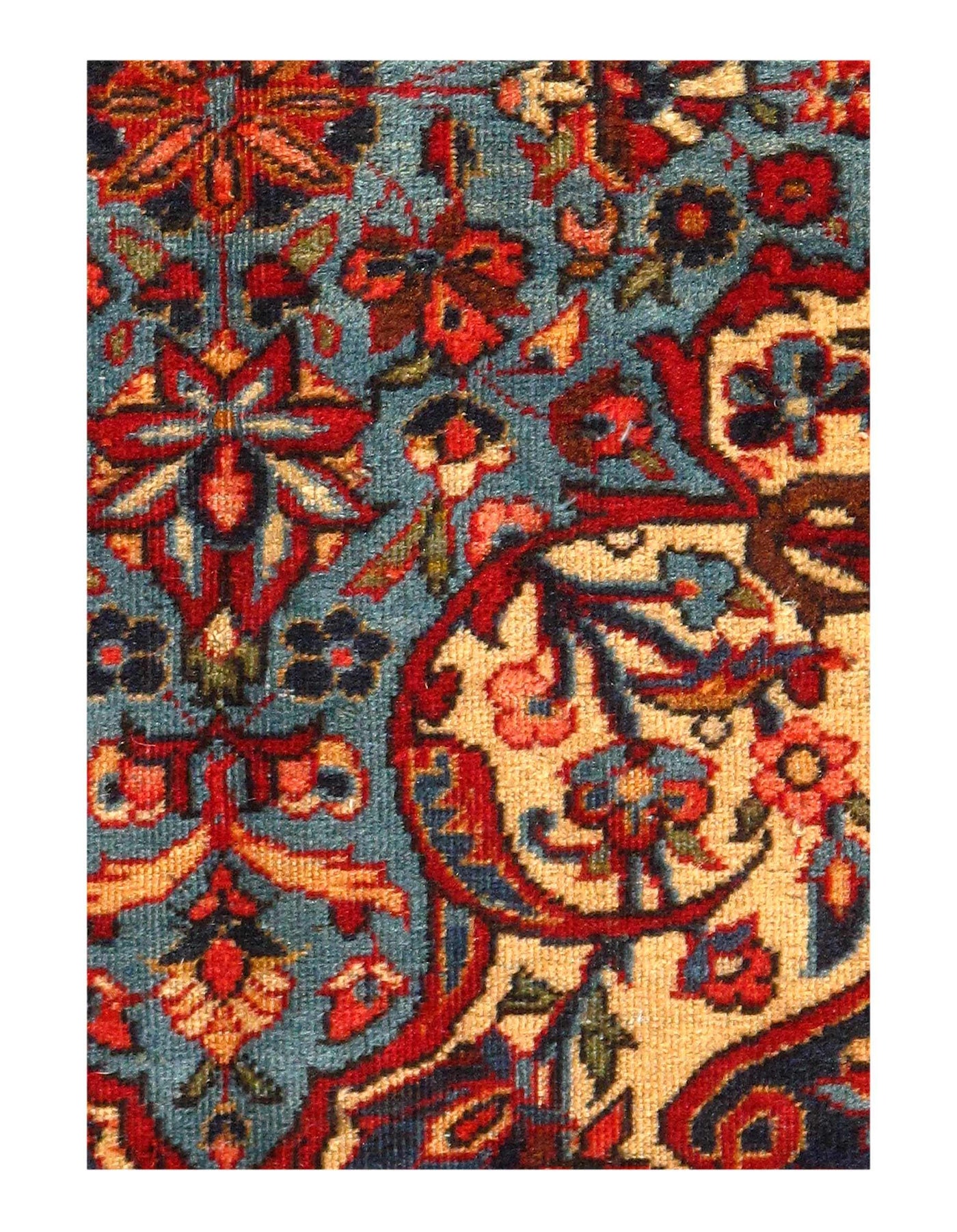 Canvello Hand Knotted Antique Kashan Colorful Rug - 8'7'' X 11'9''