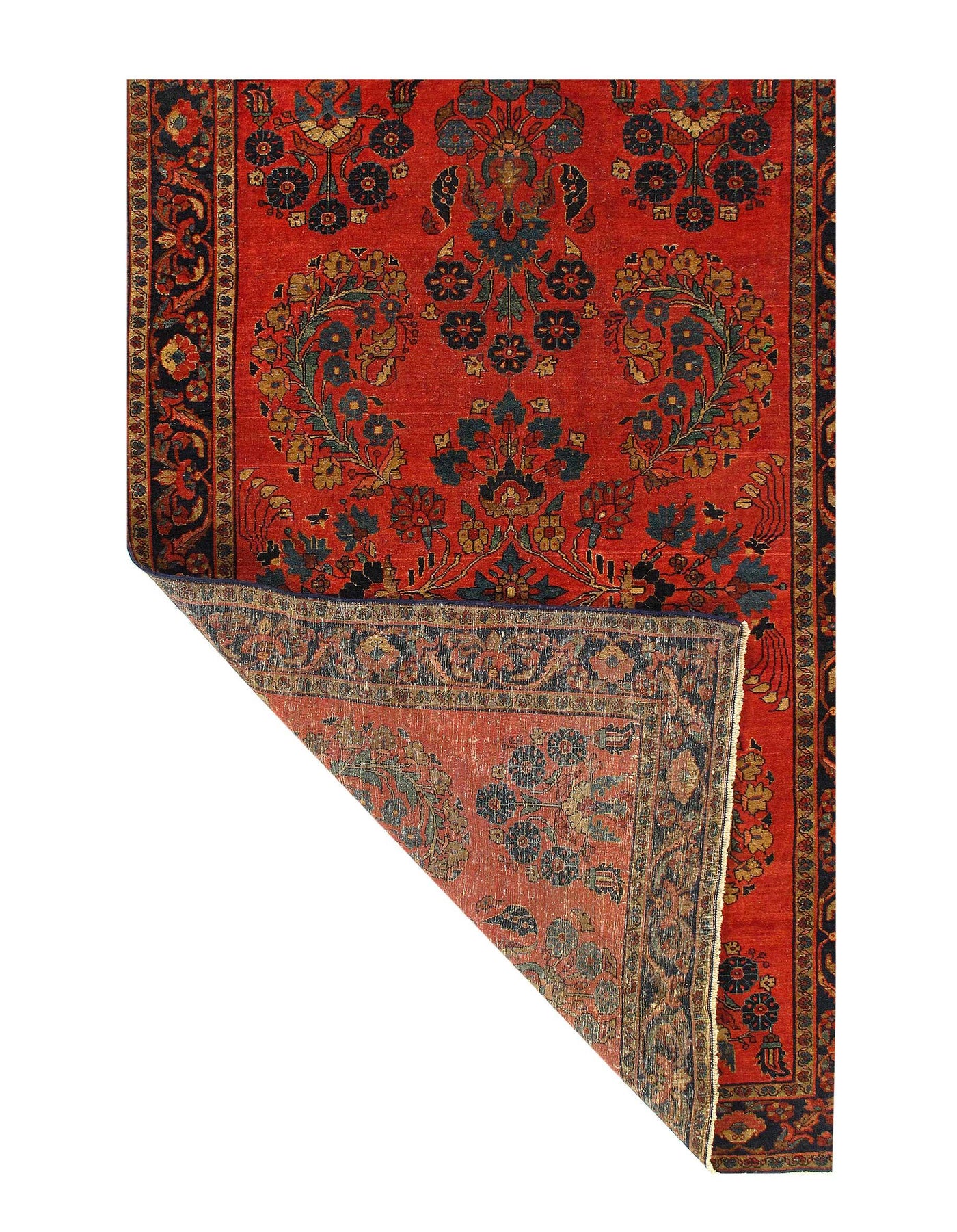 Canvello Hand Knotted Antique Sarouk Rugs - 4'2'' X 6'5''