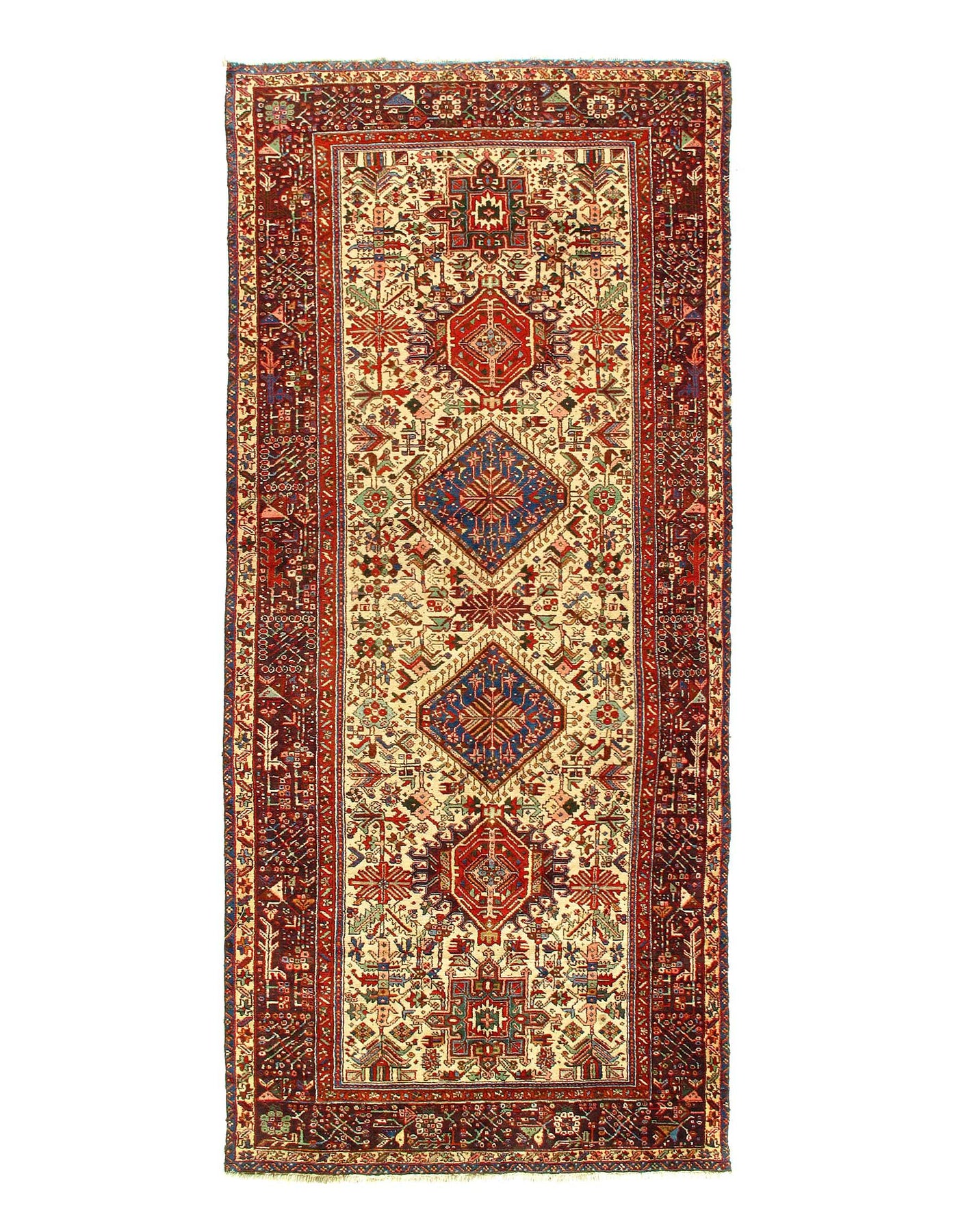 Canvello Hand-Knotted Antique Persian Runner Rug - 5' X 12'