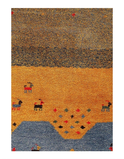 Canvello Hand Knotted Blue Gabbeh Rugs - 6' X 9' - Canvello