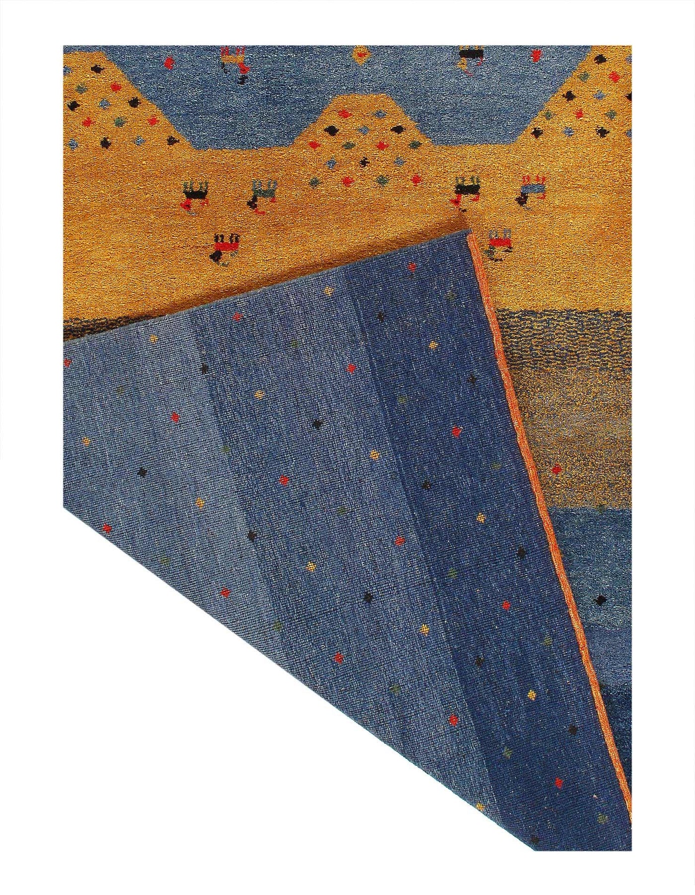 Canvello Hand Knotted Blue Gabbeh Rugs - 6' X 9' - Canvello