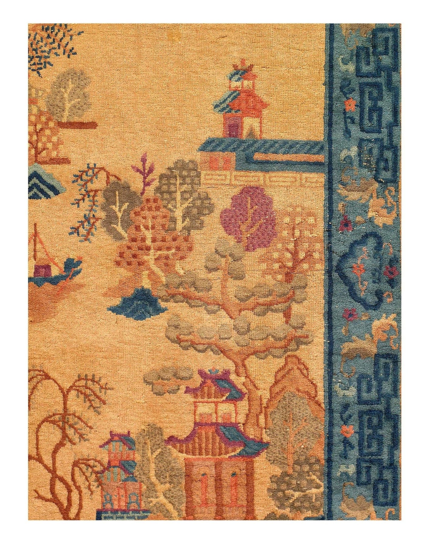 Canvello Hand Knotted Chinese Art Deco Rug - 4' X 6' - Canvello