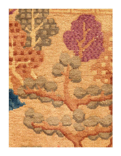 Canvello Hand Knotted Chinese Art Deco Rug- 4' X 6'