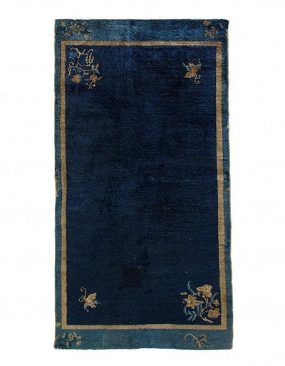 Canvello Hand Knotted Chinese Peking Navy Blue Rug - 3'6'' X 6'8''