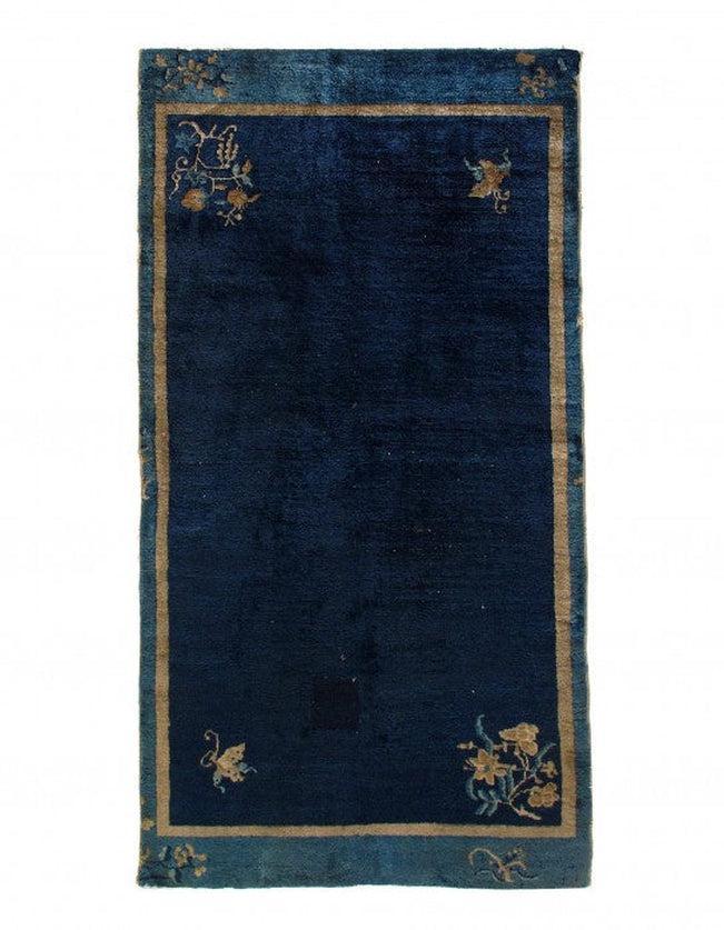 Canvello Hand Knotted Chinese Peking Navy Blue Rug - 3'6'' X 6'8'' - Canvello