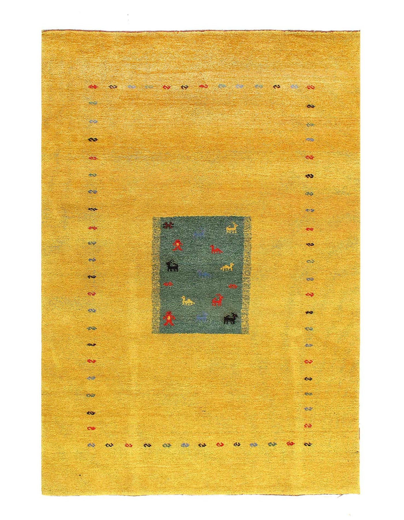 Canvello Hand - Knotted Gabbeh Gold area rug - 6' X 9' - Canvello