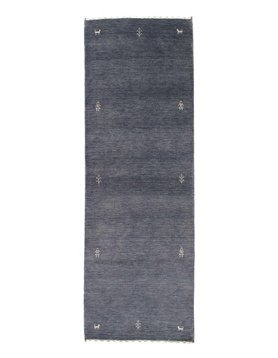 Canvello Hand - Knotted Gabbeh Grey Runner Rug - 2'7'' X 8' - Canvello