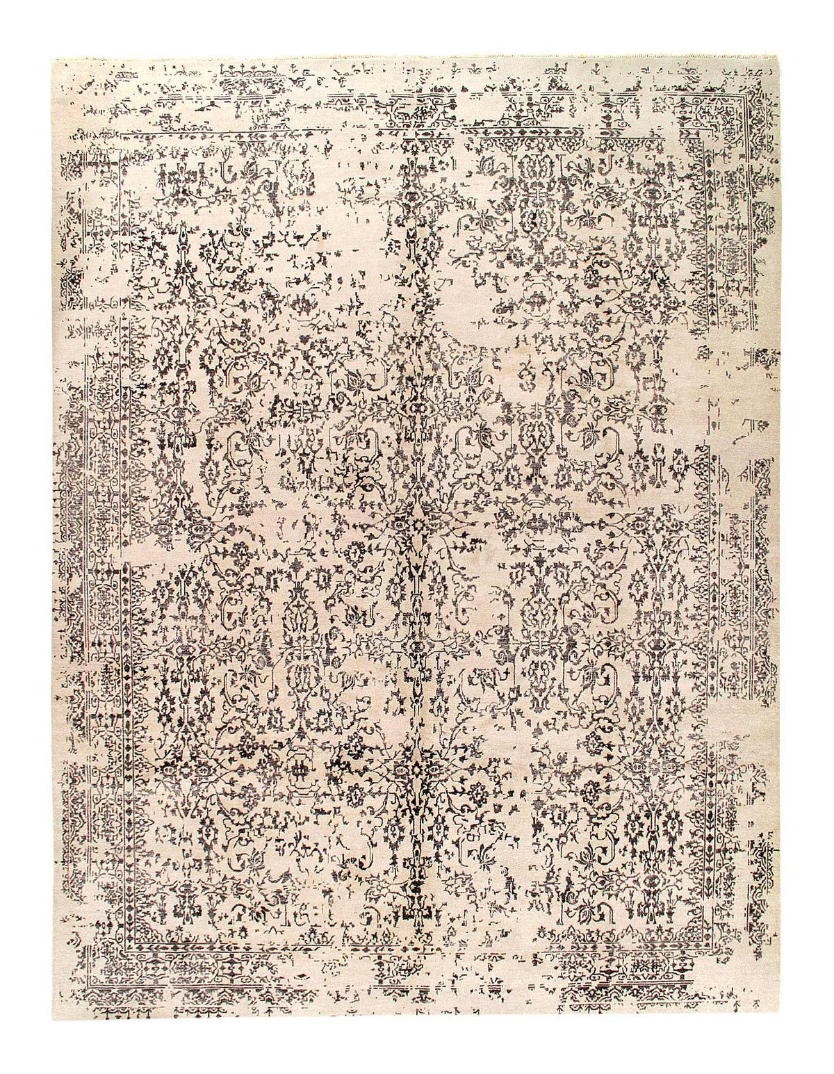 Canvello Alfombras modernas grises anudadas a mano - 10'1" X 13'5" 