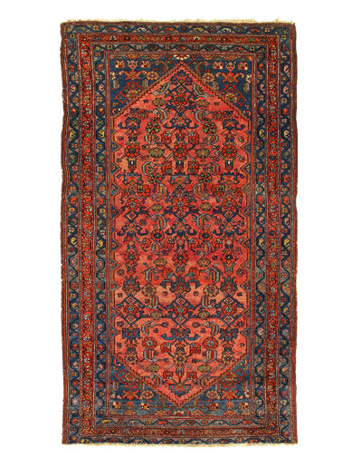 Canvello Hand Knotted Hamadan Light Blue Rug - 3'5'' X 6'6''